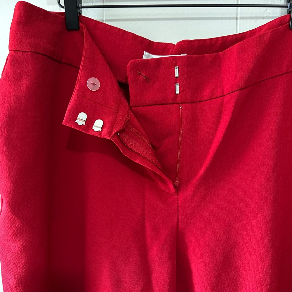 Kasper Womens Red‎ Straight Leg Dress Pants Trousers Professional Career - Picture 2 of 11